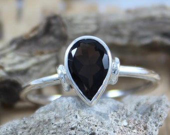 Natural Smoky Quartz - 925 Sterling Silver - Handmade Jewelry - Quartz Gemstone - Handmade Jewelry - Statement Ring -  Birthstone