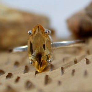 Natural Citrine Ring - 925 Sterling Silver - Handmade Jewelry- Citrine Gemstone Ring -Statement Ring -Gift For Her -Promise Ring -Birthstone
