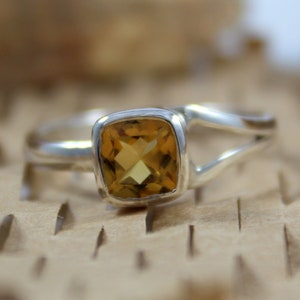 Natural Yellow Citrine - 925 Sterling Silver - Handmade Silver Jewelry - Gemstone Ring - Statement Ring - Promise Ring - November Birthstone