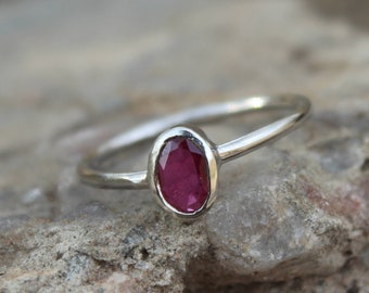 925 Solid Sterling Silver - Natural Ruby(GF) Ring -  Jewelry Handmade - Promise Ring - Birthstone Ring - All Size US 3 to 13