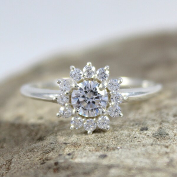 Lab Created Diamond Cocktail Ring - Etsy