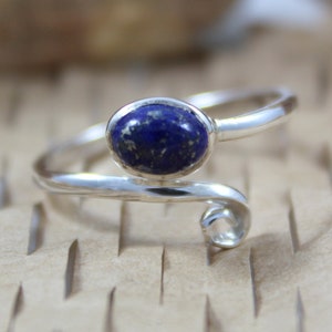 Natural Lapis Lazuli - 925 Sterling Silver - Oval Shape Ring - Handmade Jewelry - Statement Ring - Lapis Gemstone - Promise Birthstone Ring