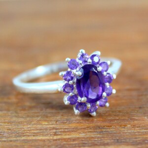 Purple Amethyst 925 Sterling Silver Gemstone Ring,  Amethyst Silver Ring, Amethyst Birthstone Ring, Amethyst Ring For Women, Gift For Her