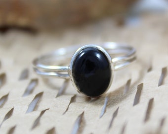 Natural Black Onyx Ring - 925 Sterling Silver - Handmade Jewelry - Statement Ring - Gift For Her - Onyx Gemstone Ring - Birthstone Jewelry