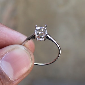 925 Sterling Silver, Prong Ring Setting, 3 X 5 mm - 4 X 6 mm - 5 X 7 mm - 6 X 8 mm - 8 X 10 mm - Oval 4 Prong Ring, For Jewelry Making