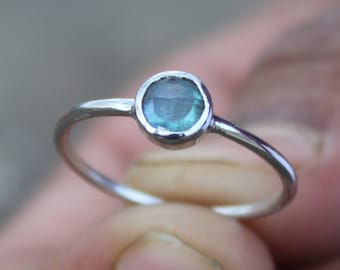 925 Sterling Silver - Natural Blue Labradorite - Round Cut - Ring Jewelry - Taille US 3 à 13- Livraison gratuite - Anneau de promesse - Anneau de pierre de naissance