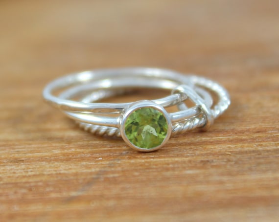 Peridot Quartz Ring 925 Solid Sterling Silver Handmade Jewelry Size 3-13 US