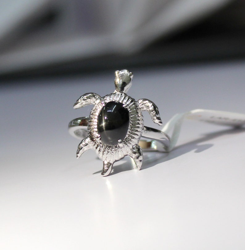 925 Sterling Silver Tortoise Ring Natural Peridot Etsy