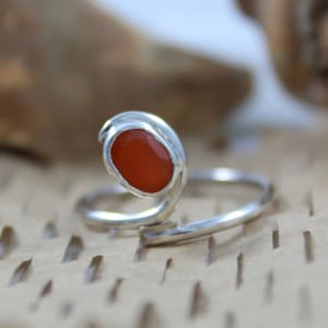 Natural  Carnelian Ring - 925 Sterling Silver - Handmade Gemstone - Statement Ring - Gift For Her - Promise Ring - Silver Ring - Birthstone