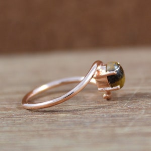 Gold Plated Ring Natural Tiger Eye Ring 925 Sterling Silver Handmade Ring 5 X 7 MM Oval Cabochon Rose Gold Plated Birthstone image 5