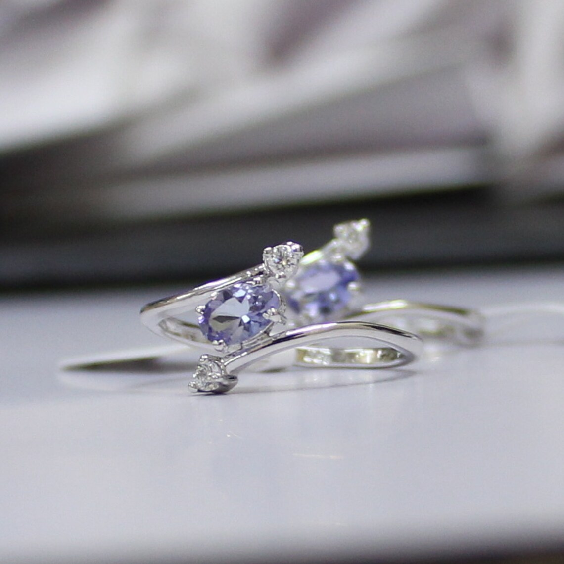 925 Sterling Silver Natural Blue Tanzanite CZ Ring Jewelry - Etsy