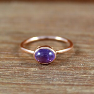 Natural Purple Amethyst, 925 Sterling Silver, Gold Plated Ring, Handmade Jewelry, Amethyst Gemstone, Rose Gold Plated, Birthstone Ring
