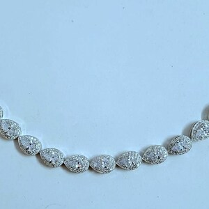 Cubic Zirconia Bracelet, Silver Diamond Simulate Tennis Bracelet, White Stone, Stylist Wedding Gift, Bridal Jewelry, Dainty Women Bracelet