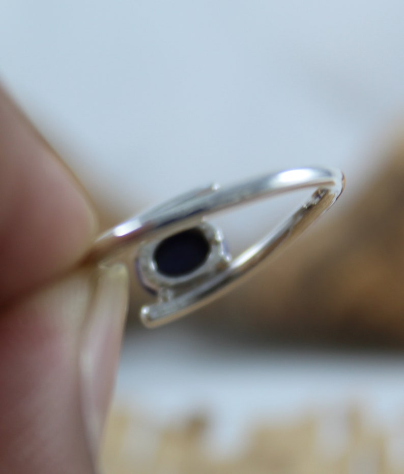 Simple Statement Ring Handmade Jewelry 925 Sterling Silver Jewelry Oval Cabochon Natural Lapis Lazuli Ring Birthstone Ring