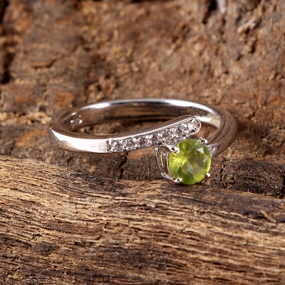 ★47bag ★ 925 Silver Natural Peridot Green Gemstone Ring Pa Natural Peridot Ring Sterling Silver Ring Artisan Jewelry