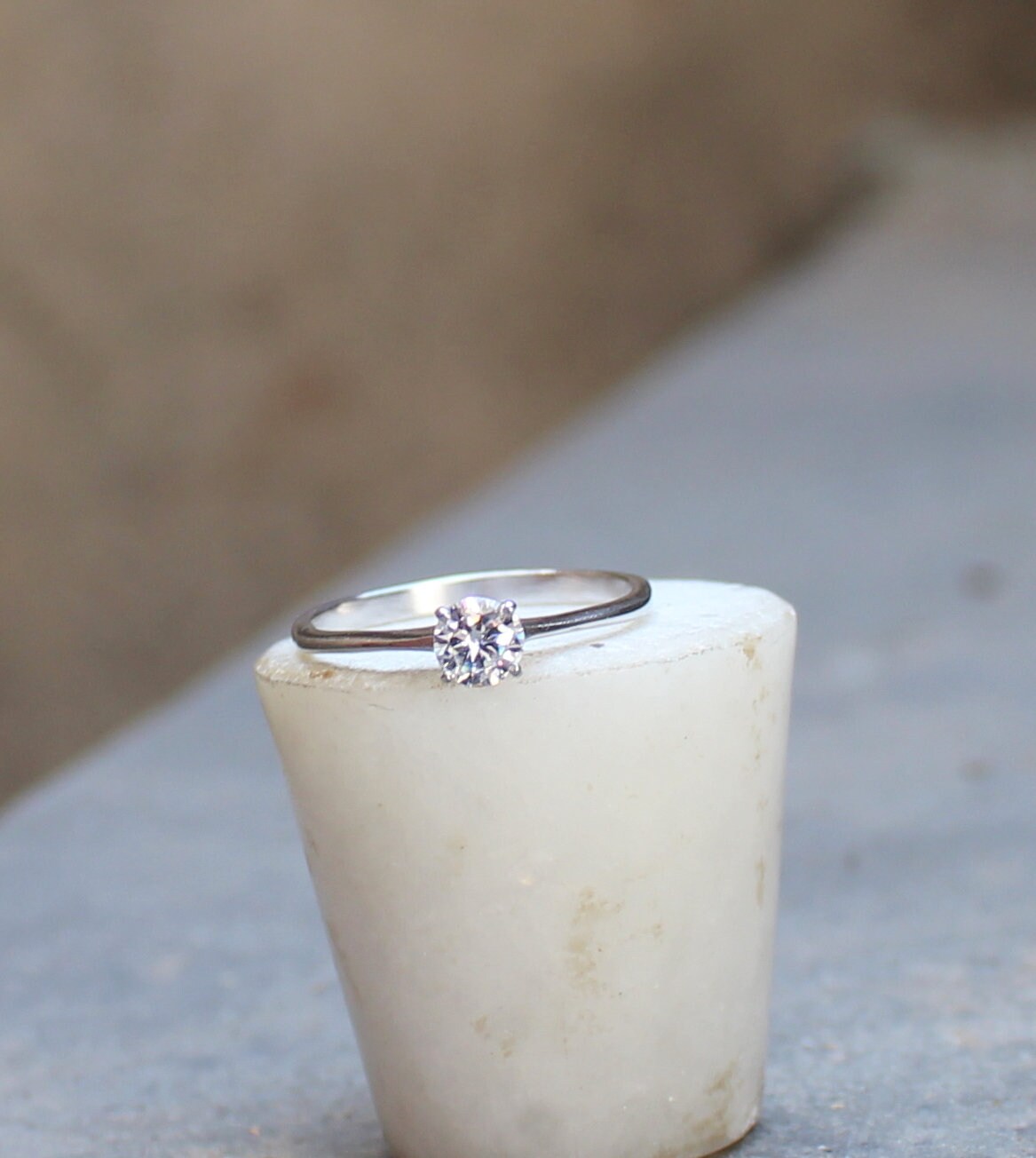925 Sterling Silver, Lab Created Diamond Ring, Handmade