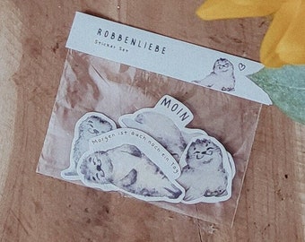 Seal Sticker Set // Seal, watercolor illustration, various motifs, seal