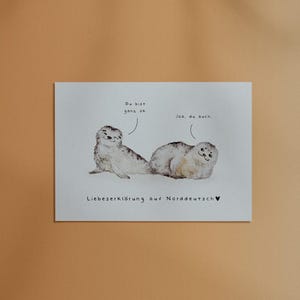 Postkarte Robben // Grußkarte, Liebeserklärung, Norddeutsch, Valentinstag, DIN A6