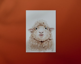 Postkarte Schaf // Grußkarte, frech, Zunge zeigen, Ostfriesland, DIN A6