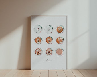 Tee-Nuancen Fine Art Print  // Kunstdruck, Poster, Ostfriesland, Aquarell Illustration, A4 oder A3