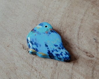 Pigeon Pin // Badge or magnet, polymer clay, city pigeon, handmade