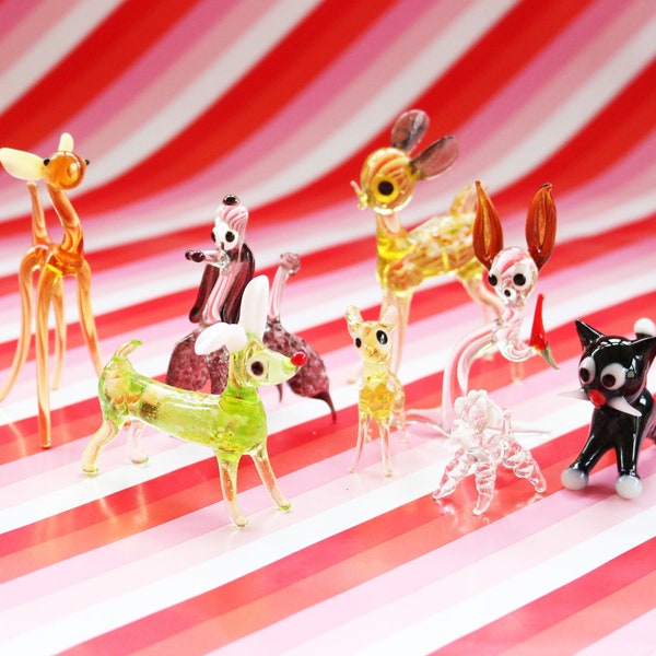Stunning Vintage Handblown Glass Animal Figurines