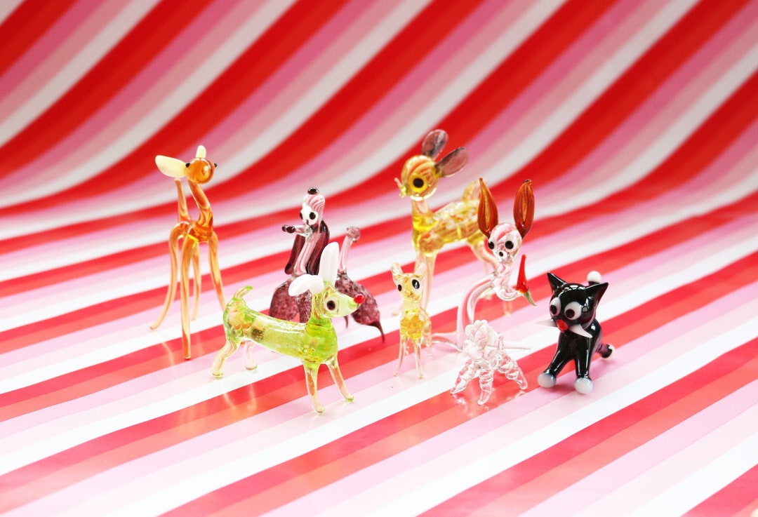 stunning-vintage-handblown-glass-animal-figurines-etsy-uk