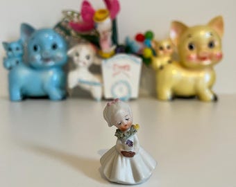 Vintage Floral Napco Flower Girl Kitsch Figurine
