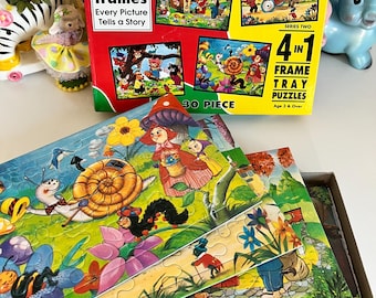 Vintage Original Box Of Unused Puzzles - Kitsch Animal Designs