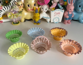 Vintage Easter Plastic Nutcup Set of 6