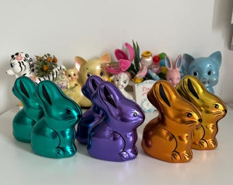 Vintage Colourful Bunny Shaped Tin Job Lot
