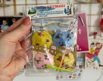 Vintage cocktail party parasols for drinks - in original packaging  