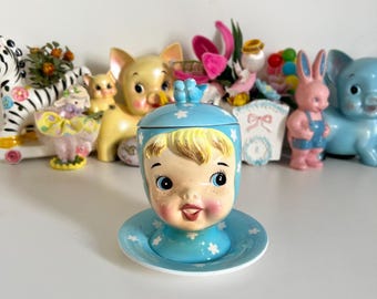 Vintage 1950 der Linken Napco Fräulein Cutie Pie Zuckerdose / Marmelade Kein Löffel