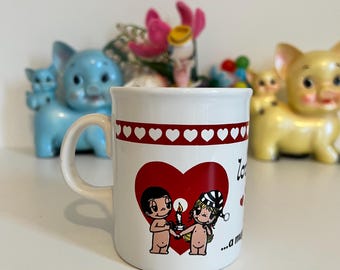 Vintage Valentines Love Is A Mugs Game Mug Made In England 1970s