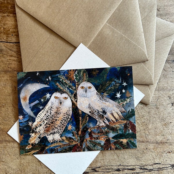 A6 Snowy Owls postcard