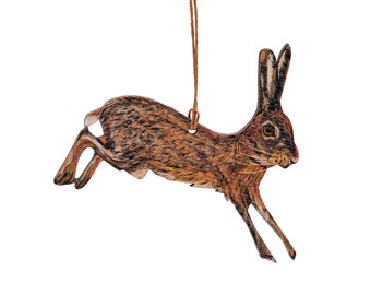 Brown Hare birch plywood decoration
