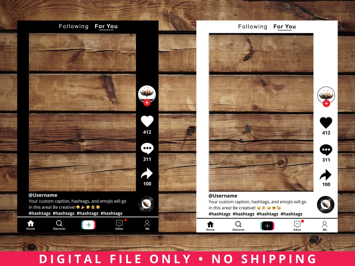 Customized Tik Tok Frame Prop DIGITAL FILE image 0