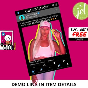 Twitter Selfie Frame, Social Media Photo Booth Prop, Editable, Printable Selfie Frame, Jet Template