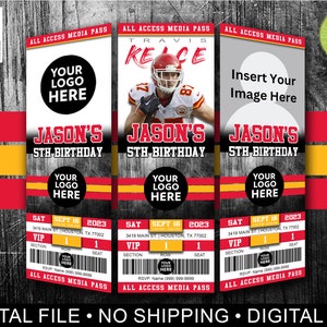 Chiefs Themed Football Invitation, Digital Invitation, Sports Invitation, Birthday Party Invitation