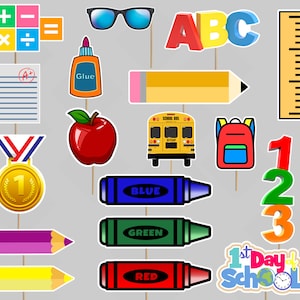 Accesorios de fotomatón de regreso a la escuela / DESCARGA INSTANTE