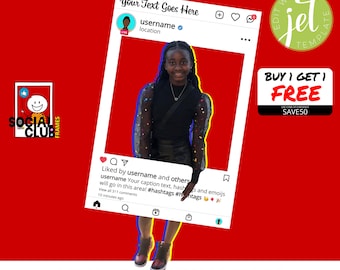 Instagram Selfie Frame, Social Media Photo Booth Prop, Editable, Printable Selfie Frame, Jet Template