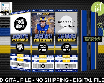 Los Angeles Rams Birthday Ticket Invitation | Editable Football Party (Digital Download)
