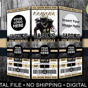 New Orleans Saints Themen Fußballeinladung, digitale Einladung, Sporteinladung, Einladung zur Geburtstagsfeier