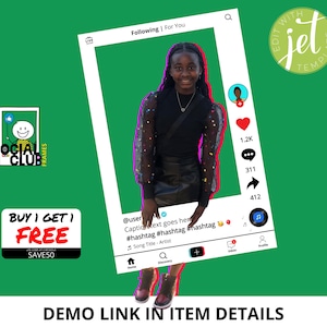 Tik Tok Selfie Frame, Social Media Photo Booth Prop, Editable, Printable Selfie Frame, Jet Template