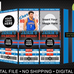 Oklahoma City Thunder Basketball-Einladung, digitale Einladung, Sporteinladung, Geburtstagsfeier-Einladung