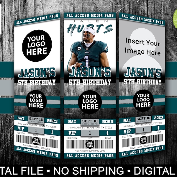 Eagles Themed Football Invitation, Digital Invitation, Sports Invitation, Birthday Party Invitation