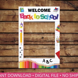 Back to School Photo Frame Prop | Instant Download | Digital File | Notebook Paper Frame