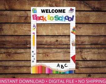 Back to School Photo Frame Prop | Instant Download | Digital File | Notebook Paper Frame