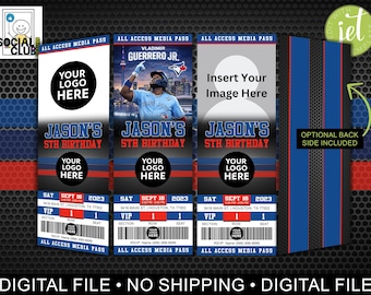 Invitación de cumpleaños de los Toronto Blue Jays / Fiesta de béisbol editable (descarga digital)