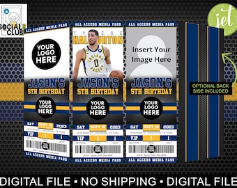 Indiana Pacers Birthday Ticket Invitation | Editable Basketball Party (Digital Download)